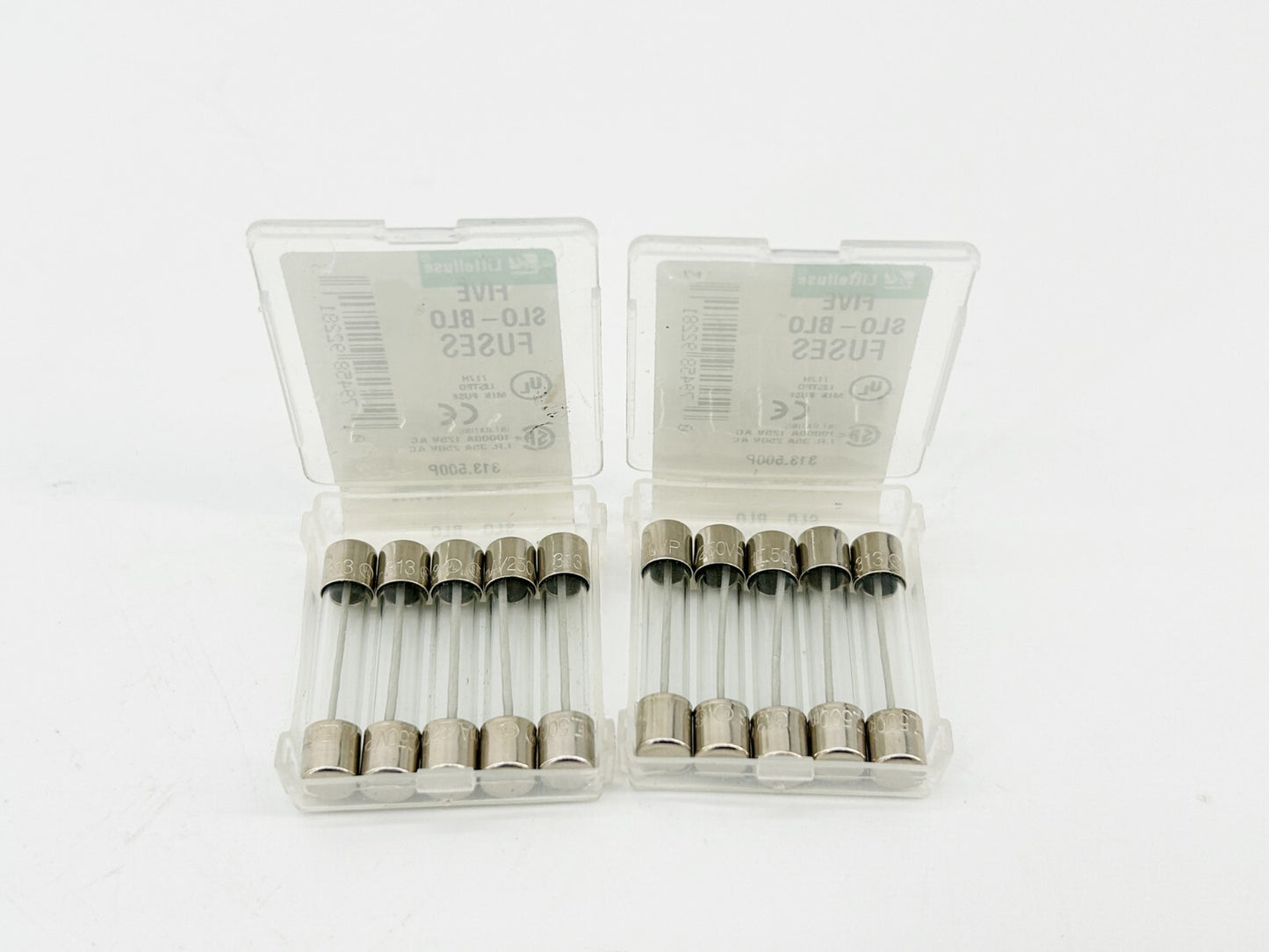 New Lot of 10 313.500P SLO-BLO Glass Fuse 5/10A 250V