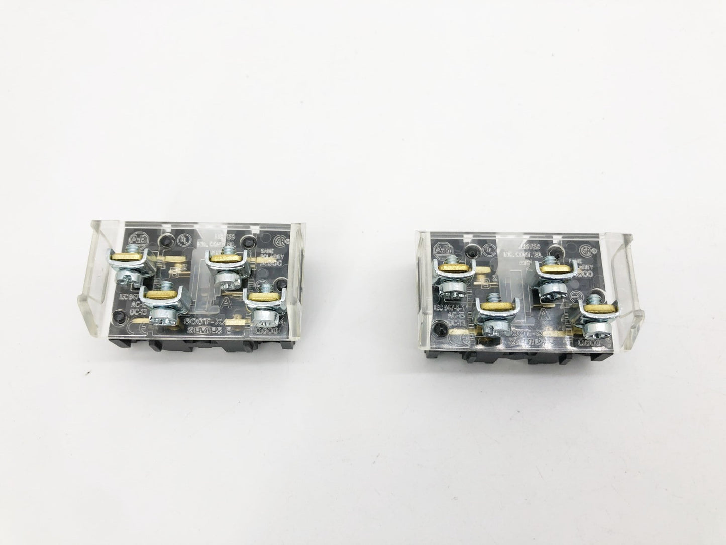 Lot of 2 New Allen-Bradley 800T-XA1 Ser. E Contact Blocks 1NCLB 1NO - No Box