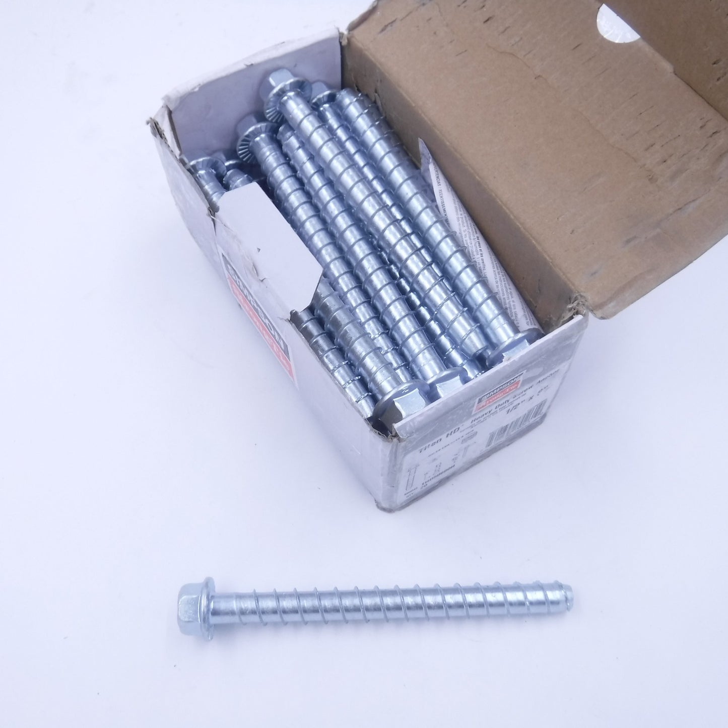 20 Pack Simpson Strong-Tie Titen HD 1/2" x 6" Zinc-Plated Screw Anchors THD50600