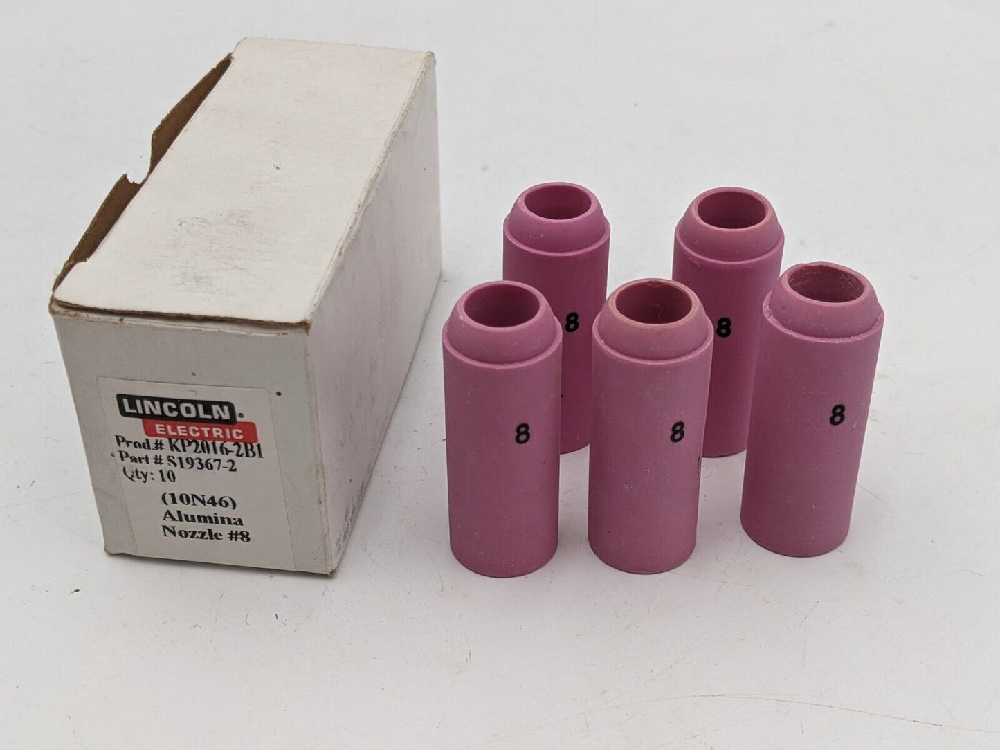5 Piece Lincoln Electric P2016-2B1 S19367-2 10N46 Alumina Nozzle Size 1/2 Inch