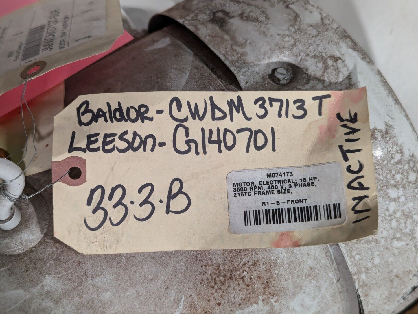 Baldor CWDM3713T / Leeson G140701 3 Phase Electric Motor 15HP 3500RPM 460V