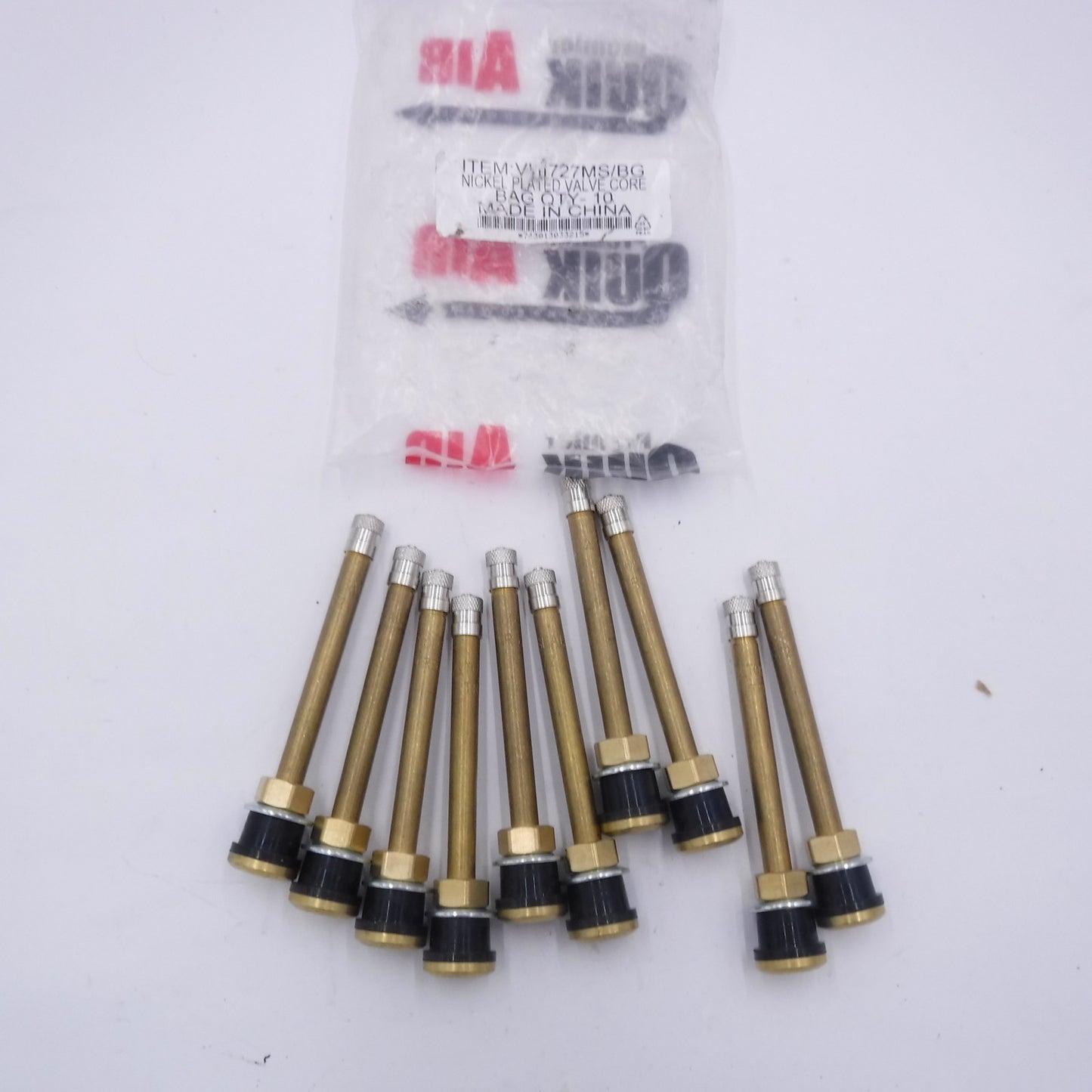 10 Pack Quik Air Nickel Plated Valve Core VH1727 MS/BG
