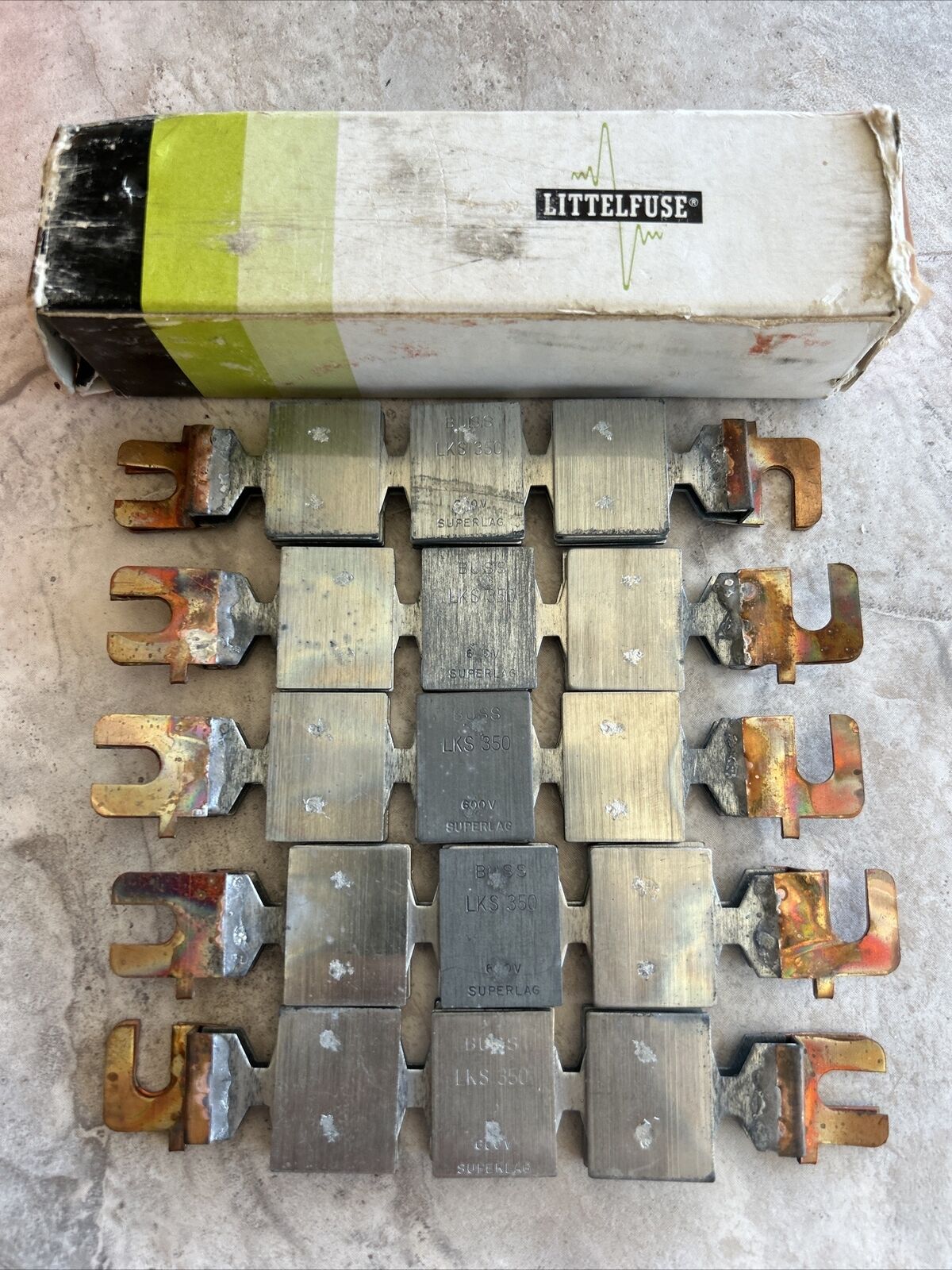 PACK OF 5 Buss LKS350 350A 600V 6" Fuse Links LKS-350 Bussmann. G1