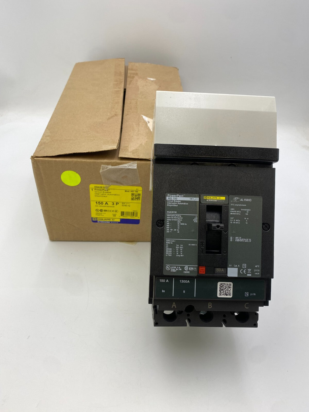 Square D HGA36150 I-Line Circuit Breaker 150A 600V 3P 3PH HGA 150 AMP 600 Volt