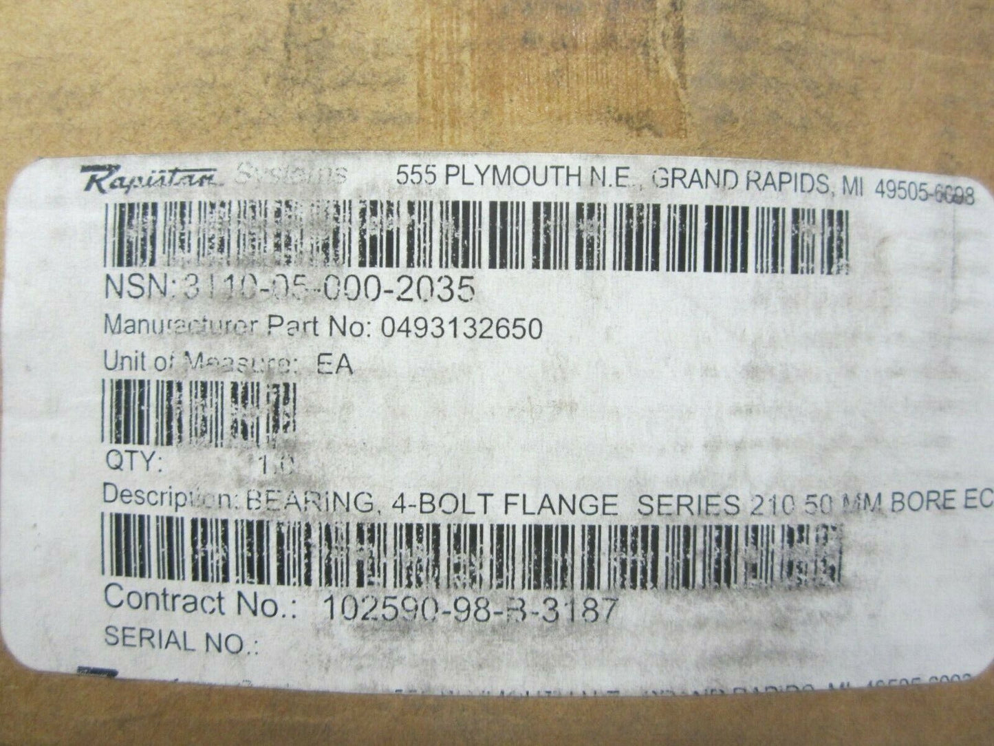 DODGE 3734317-002 Size F4BSXR50M STK#125673 Bearing "NEW"