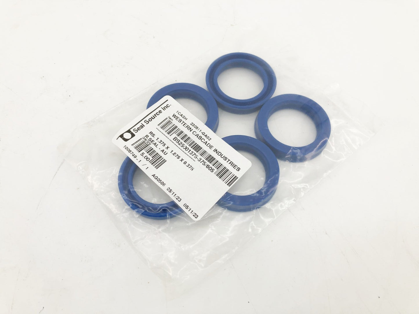 Lot of 5 New Seal Source BS25001375-375/605 Rod Seals RS 1.375 X 1.875 X 0.375