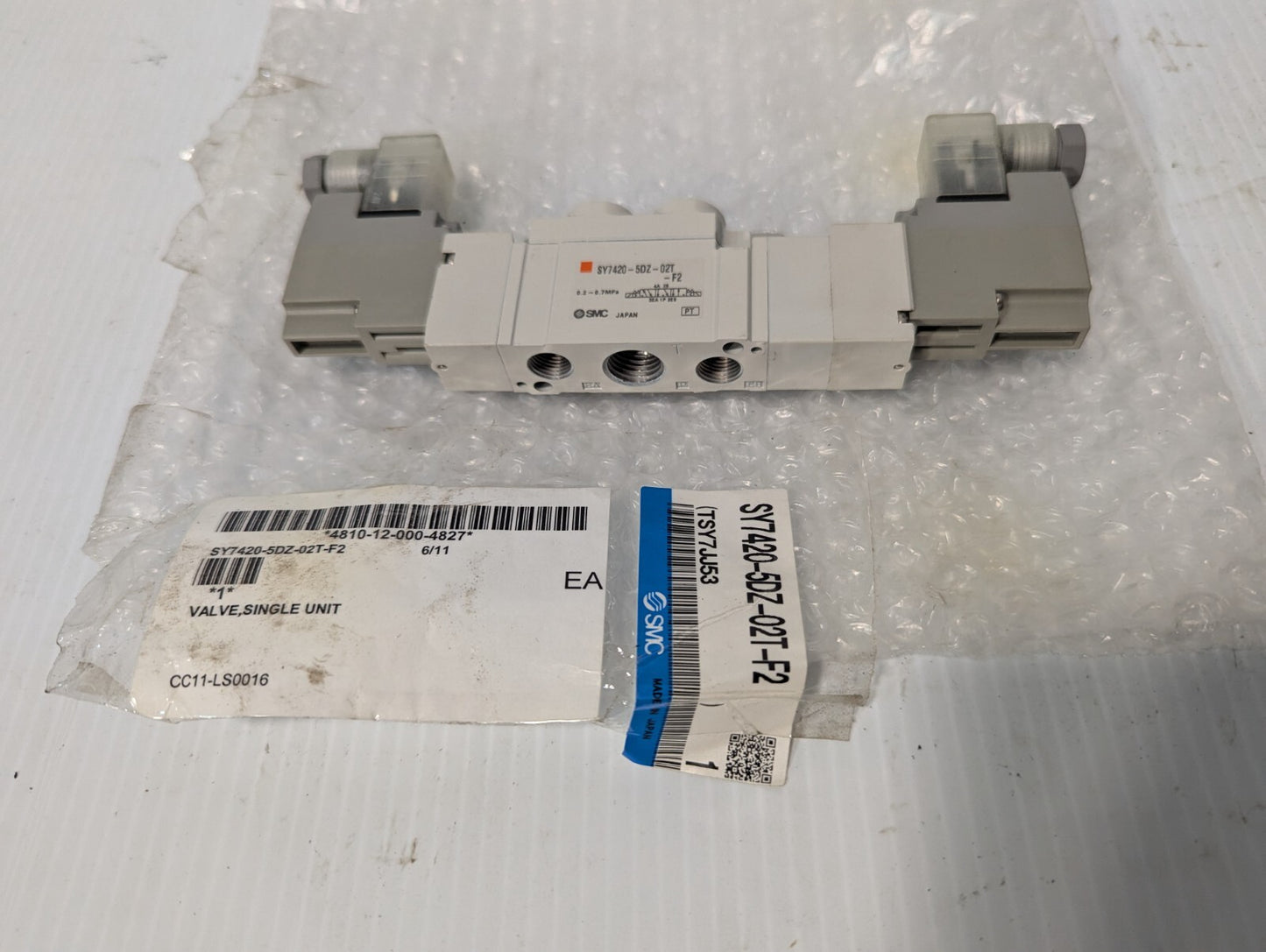 SMC SY7420-5DZ-02T-F2 single unit valve, TSY7JJ53, 0.2-0.7MPa