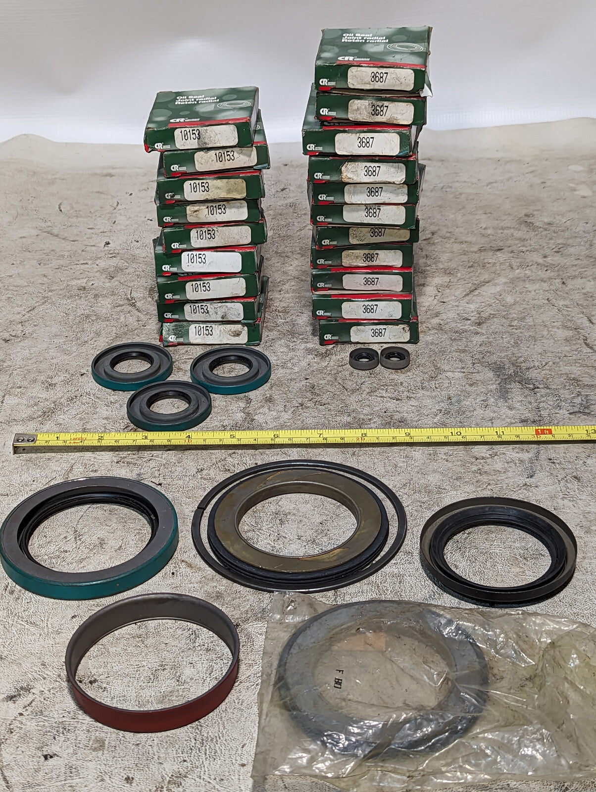 Lot of Chicago Rawhide 10153, 3687 Oil Seals in Boxes + Assorted Oil Seals