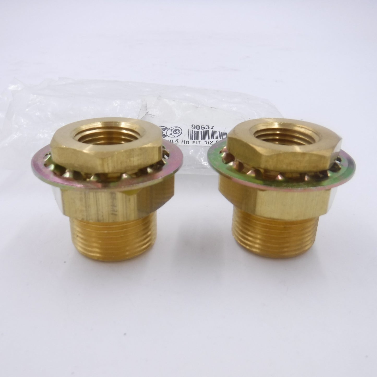 2 Pack Imperial 90637 Female Brass Bulkhead Fittings 1/2"