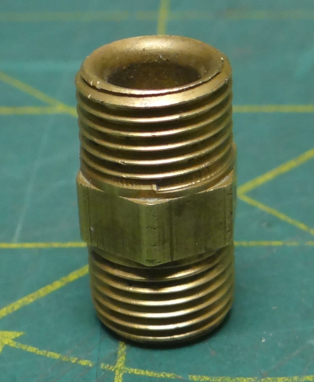 3/8" Male SAE Straight Brass Pipe Hydraulic Hose Adapter Nipple Fitting