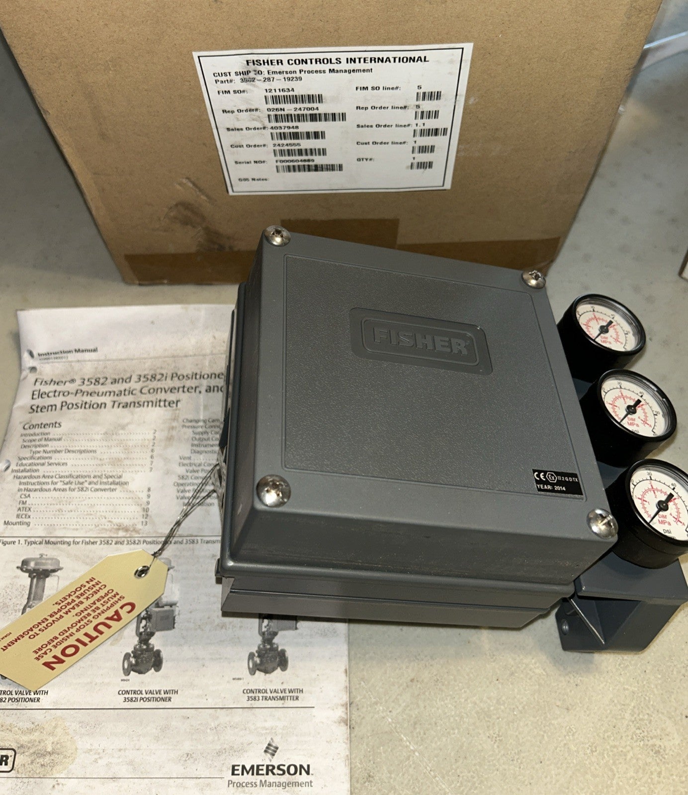 NEW! Fisher Pneumatic Valve Positioner 3582-287-19239. FREE SHIPPING! EB