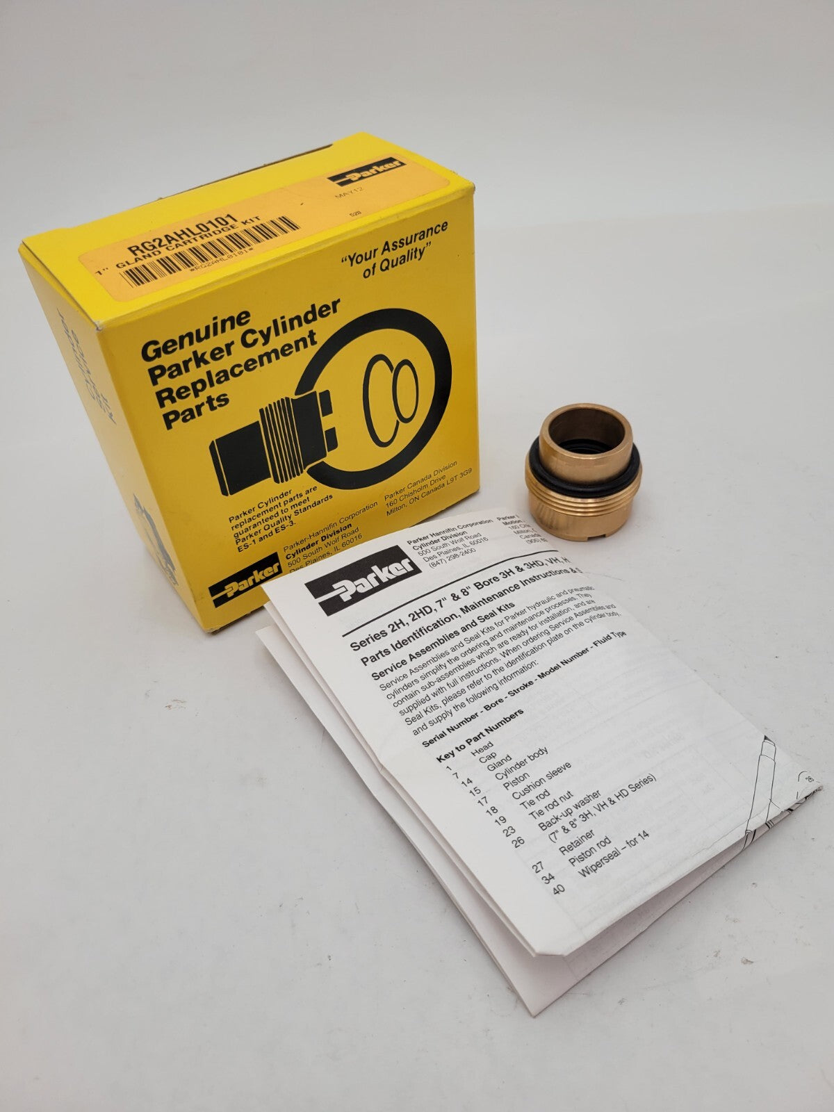 Parker RG2AHL0101 Hydraulic Cylinder Bunan Rod Gland Cartridge Kit 1" Diameter