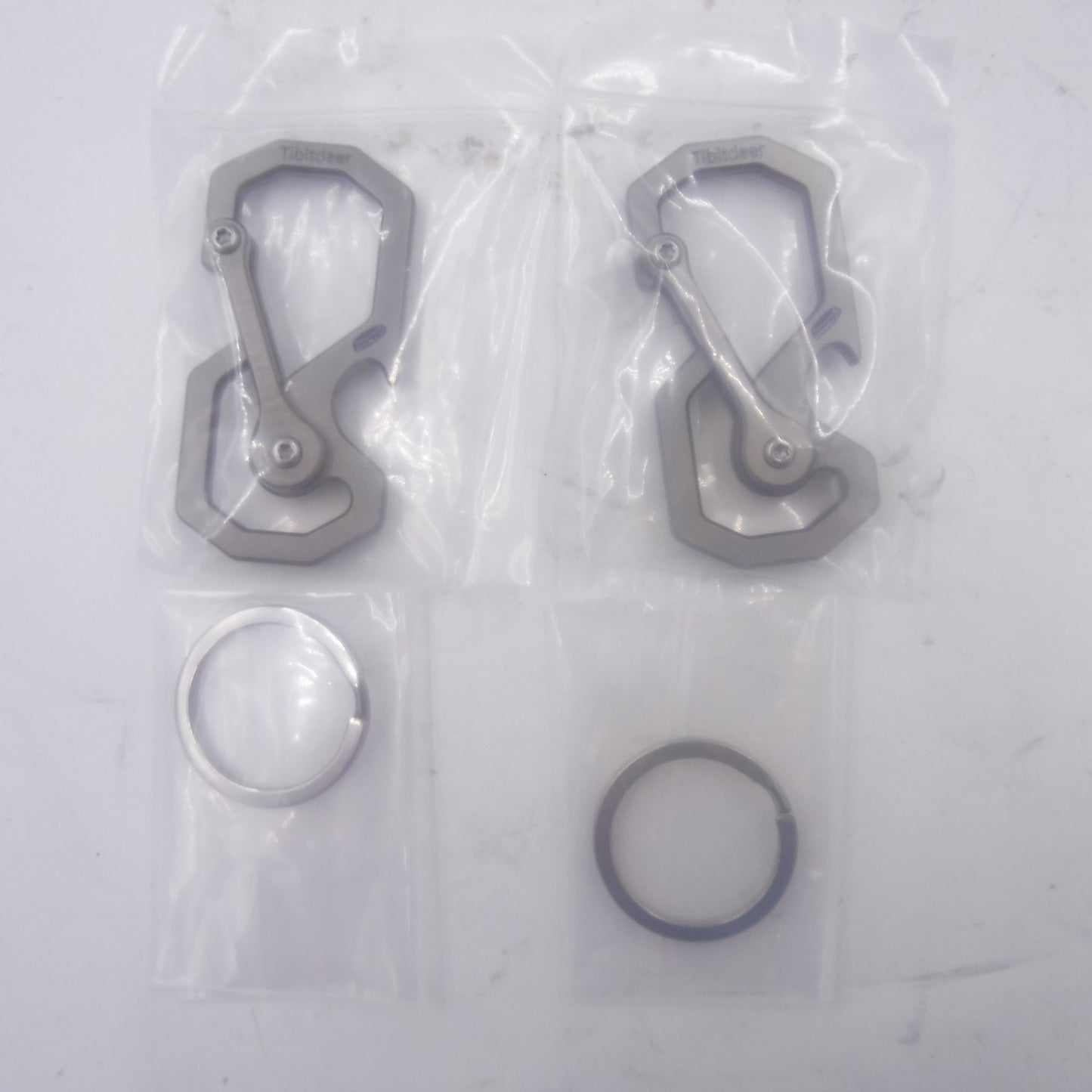 2 Pack Tibitdeer Titanium Multifunctional Keychain Bottle Opener Carabiner