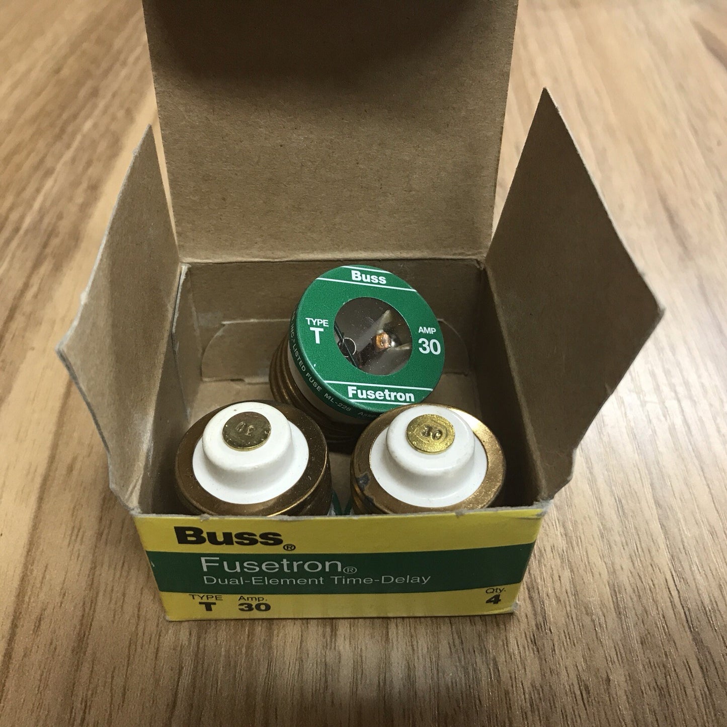 Buss Fusetron T 30 Amp Dual Element Time Delay Fuses Lot Of 3 New In Box T30