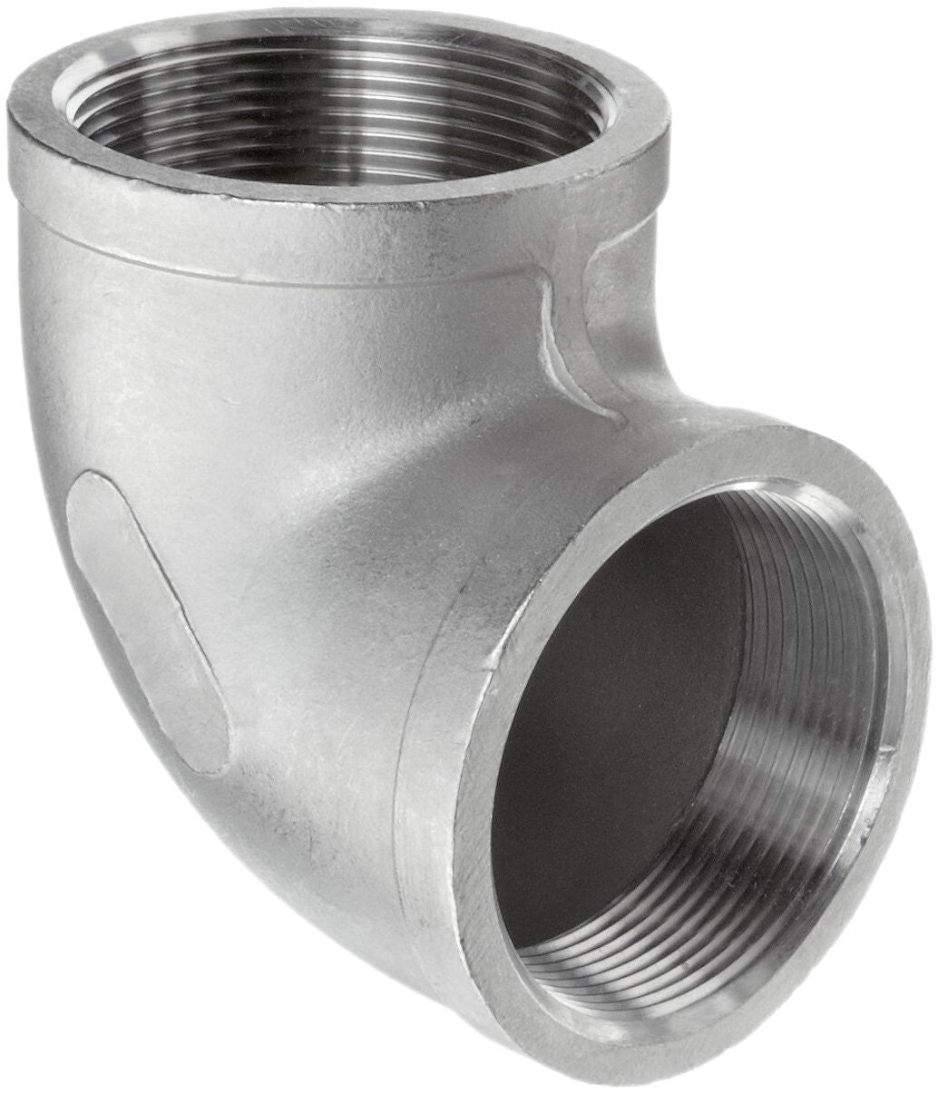 90-DEGREE ELBOW 2" Class 150 Cast 304 Stainless Steel Threaded Pipe Fitting