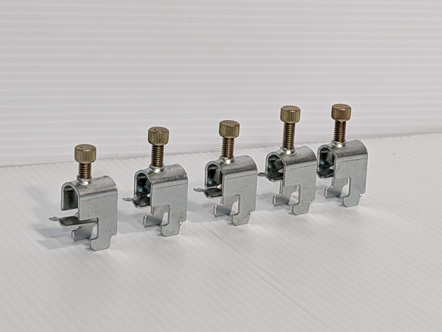 Lot of 5 FANUC A99L-0035-0001 Grounding Cable Clamps Brass and Steel