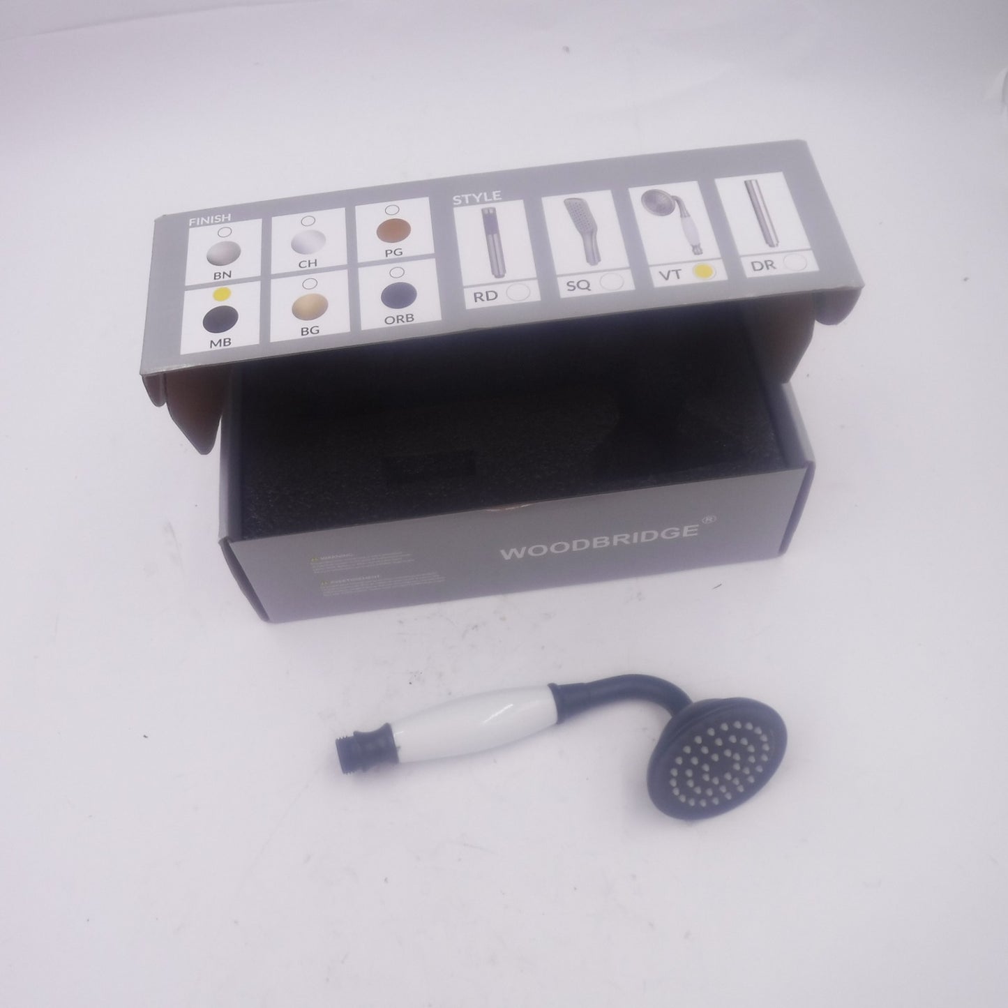 Woodbridge Matte Black Telephone Handheld Shower For Freestanding Tub Filler