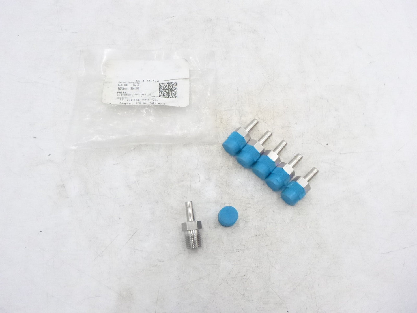 6 Pack Swagelok SS-4-TA-1-4 Male Tube Adapter Fitting 1/4" Tube OD x 9/16"