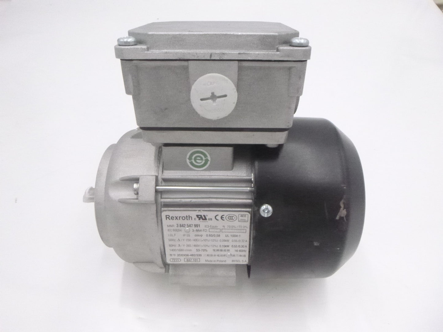 Rexroth 3-Phase Electric Motor 3842547991 50/60Hz 230/460V 0.10kW