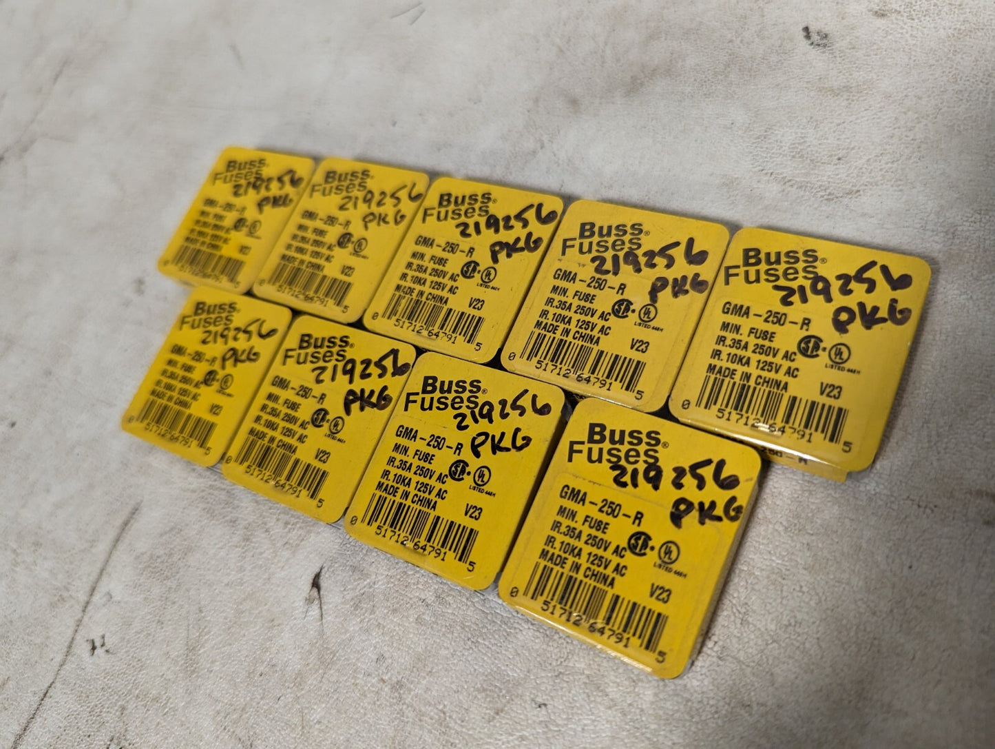 Lot of 45 Buss GMA-250-R fuses, 250VAC, 0.250A