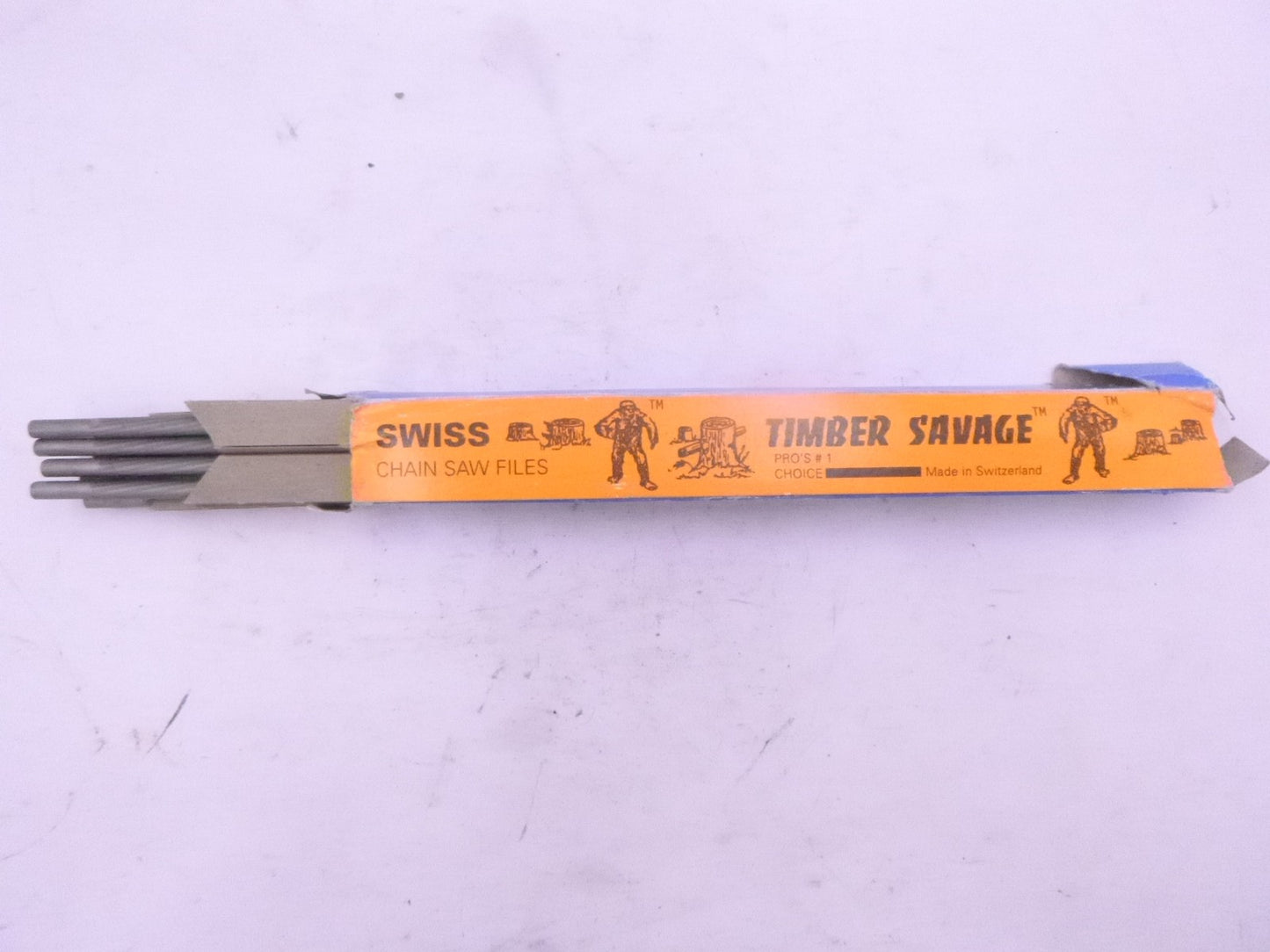 12 Pack Timber Savage 7/32" x 8" Chainsaw Files For Use On 3/8" Pitch Size Chain