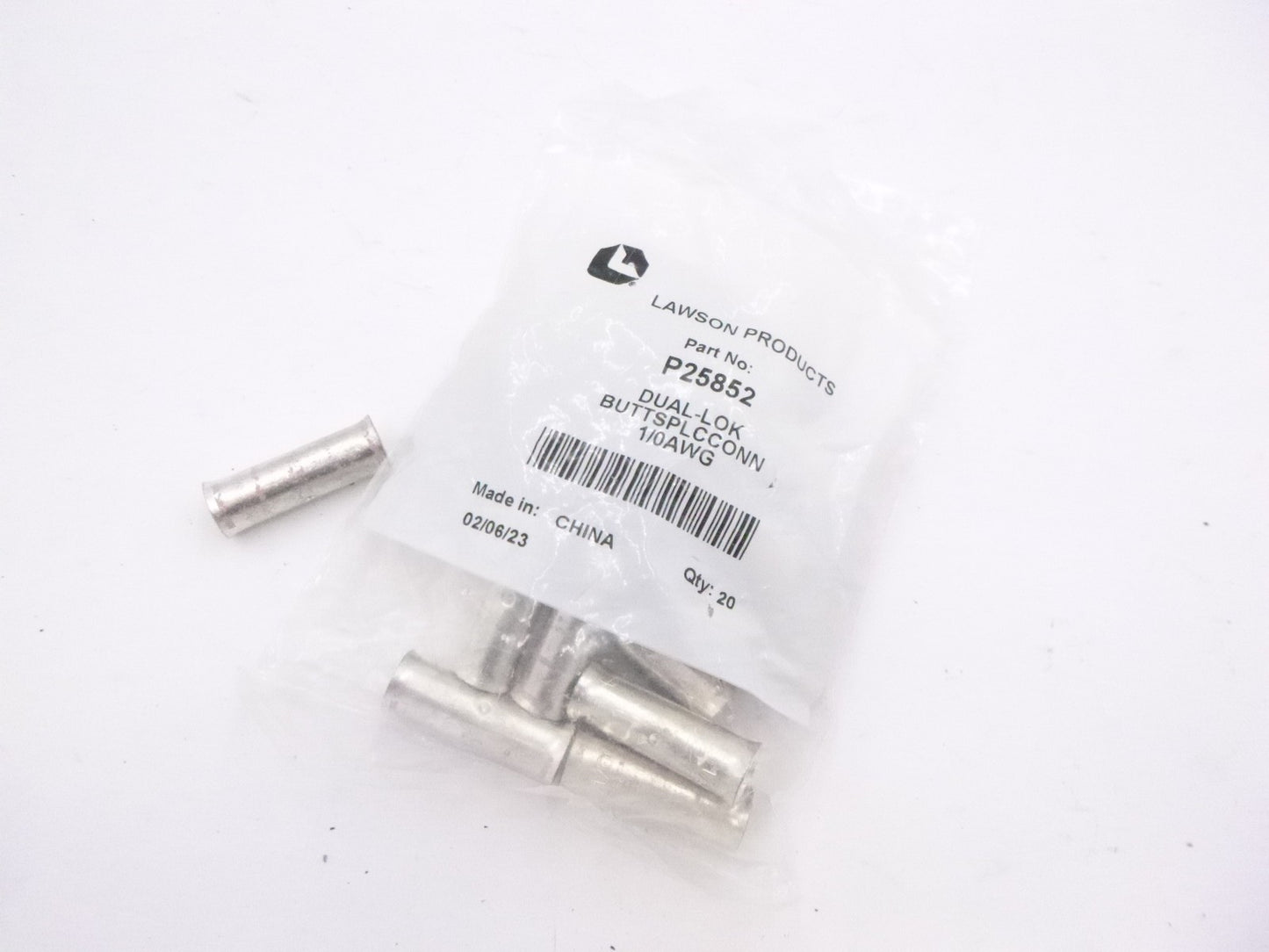 20 Pack Lawson 1/0AWG Compression Butt Splice Connector Dual Lok
