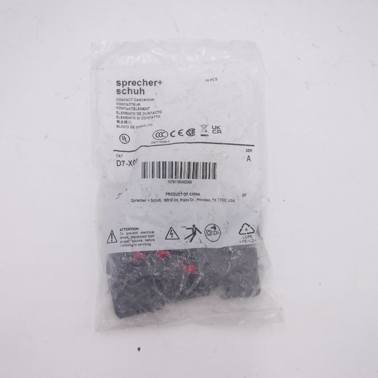10 Pack Sprecher & Schuh Contact Blocks D7-X01 120VAC 6A