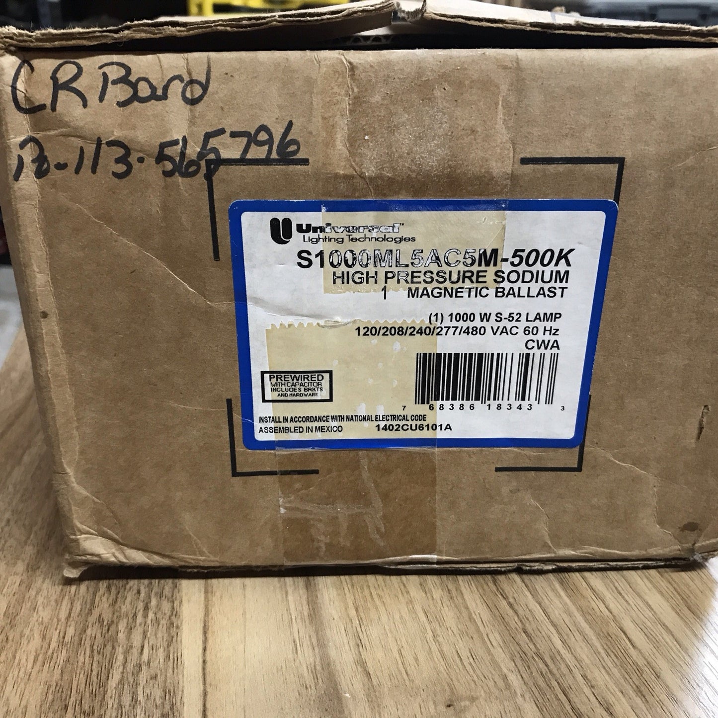 UNIVERSAL M1000ML5AC5M-500K 1000W S-52 Lamp 120-480VAC BALLAST New old Stock