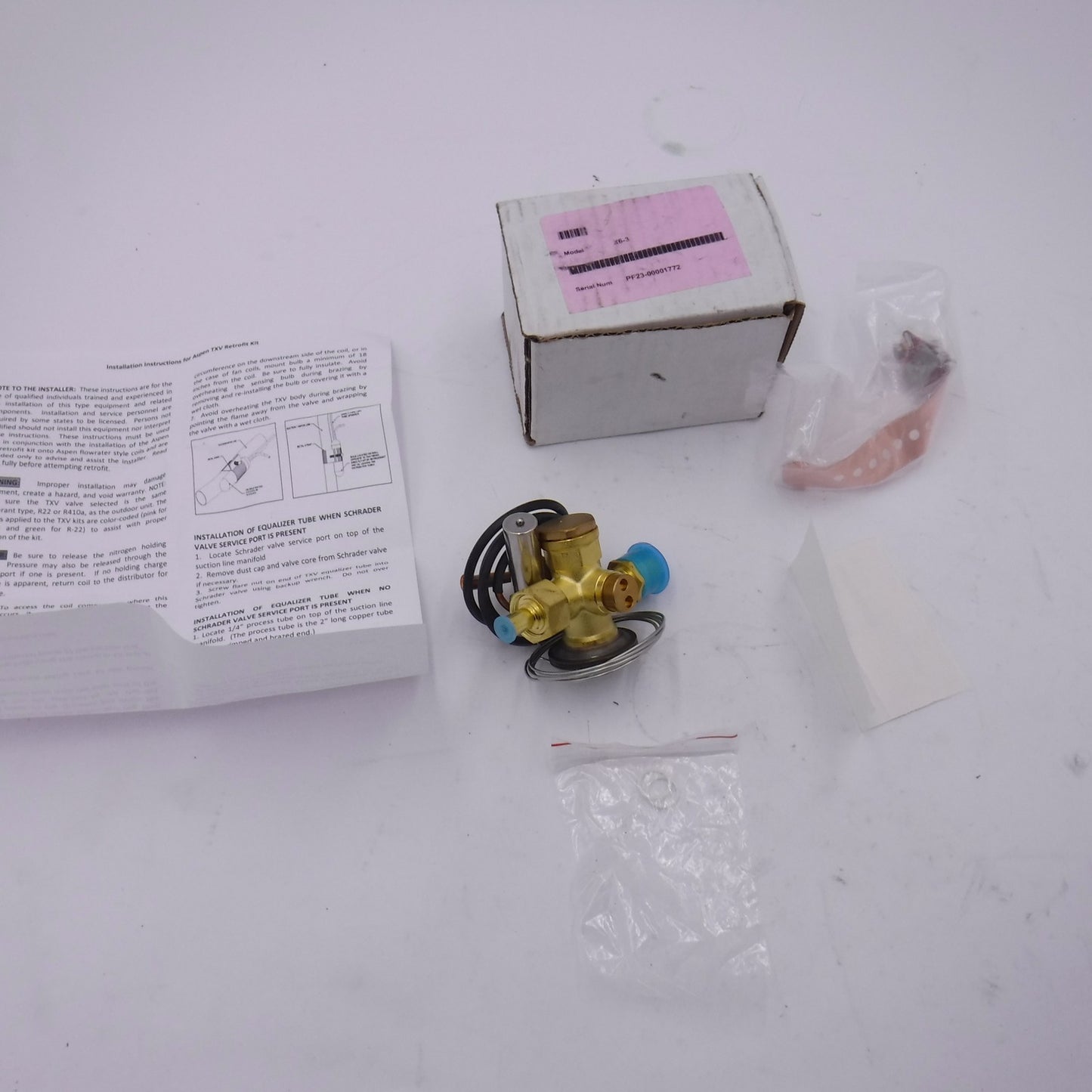 Aspen X6-3 1.5-3 Ton 20% Bleed R410A TXV Thermostatic Expansion Valve Kit