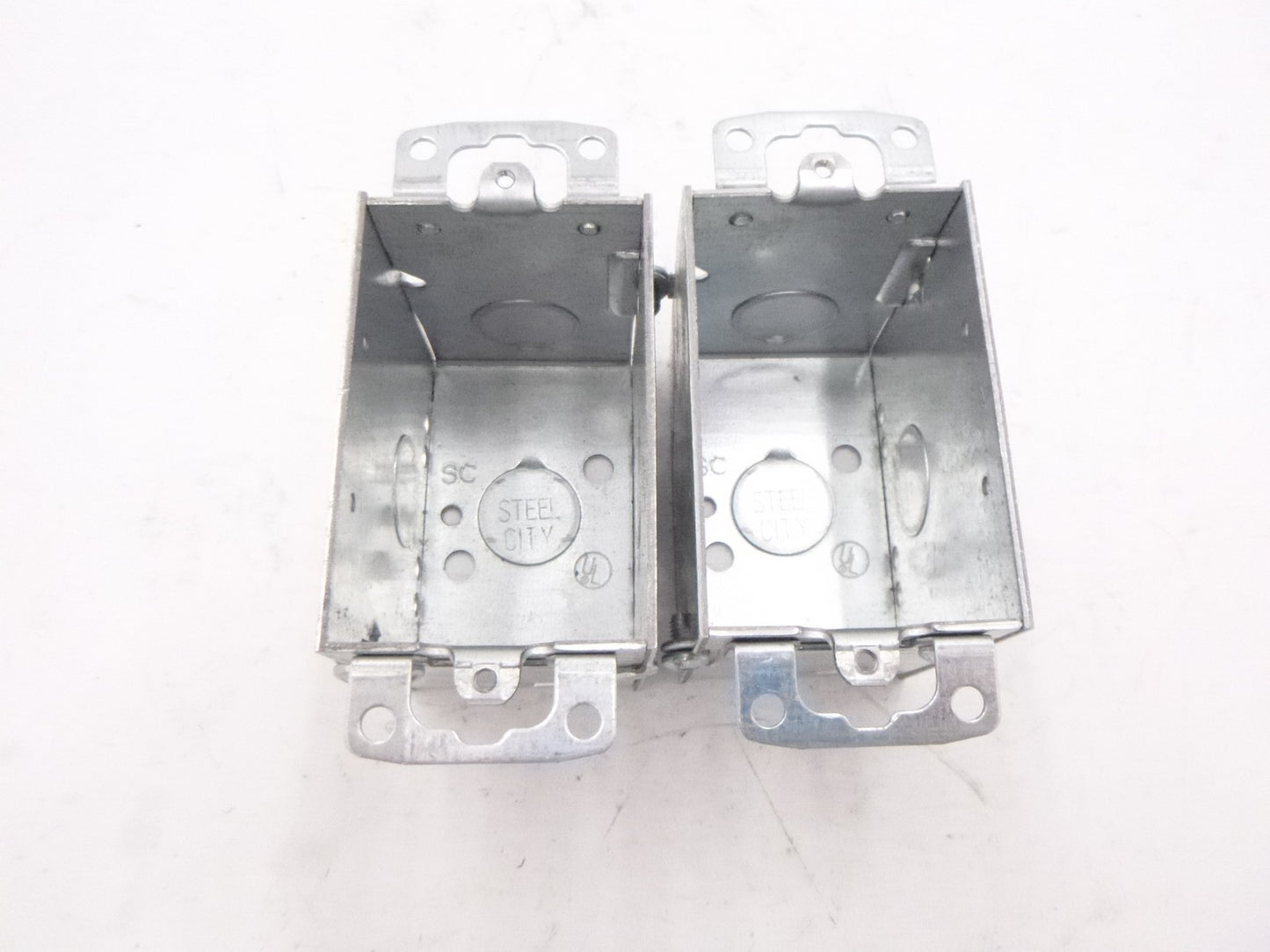 2 Pack Steel City CW-1/2 Gangable Welded Style Steel Switch Boxes 14 cu in