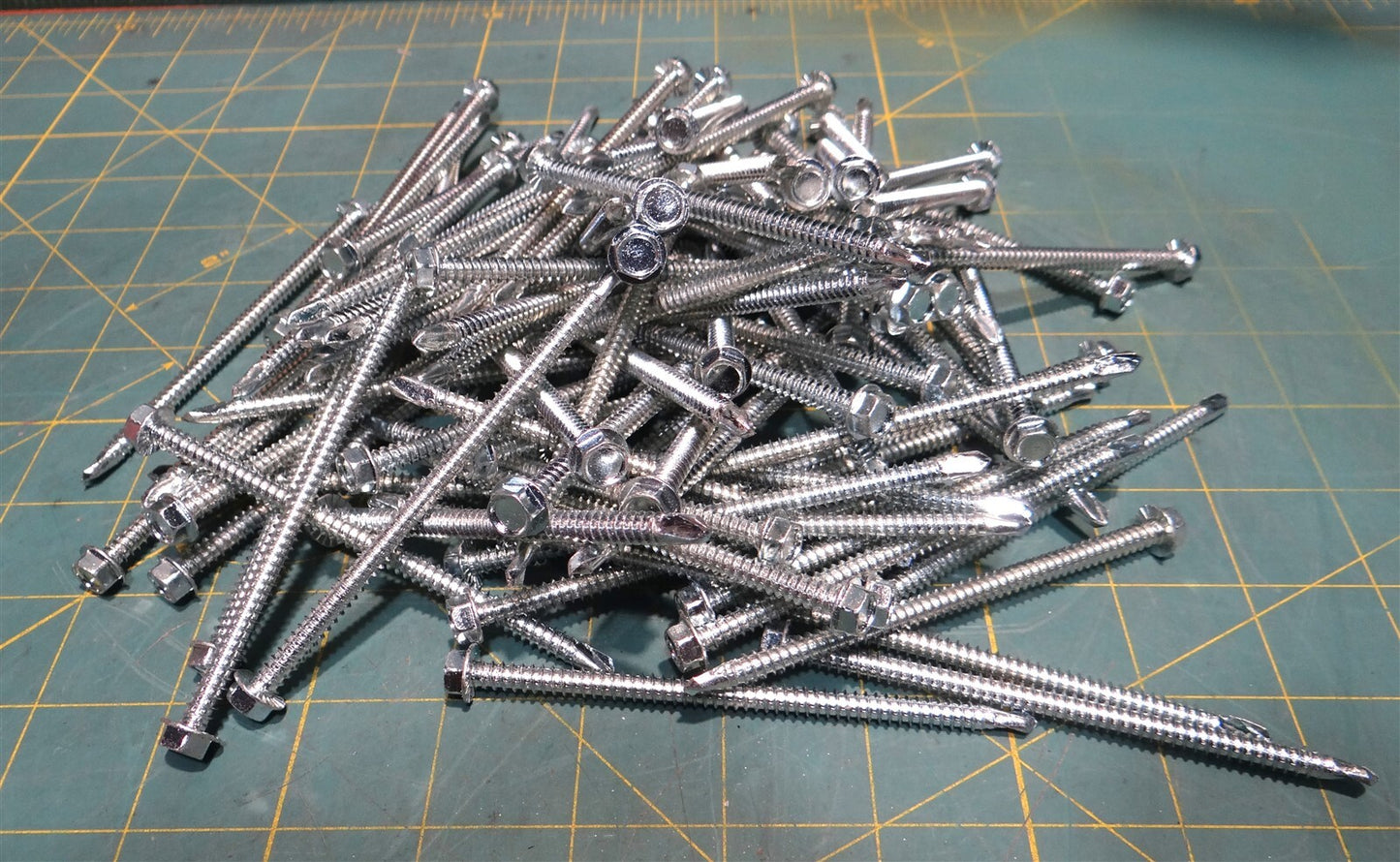 Box of 100 #12 x 4" Hex Washer Head Self-Drilling Sheet Metal Screw, Zinc Plated