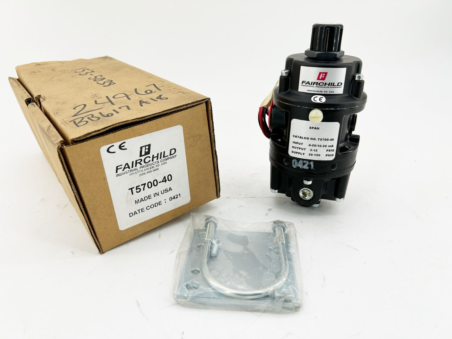 New Fairchild T5700-40 Transducer Model T5700 I/P E/P 50MA 15PSIG