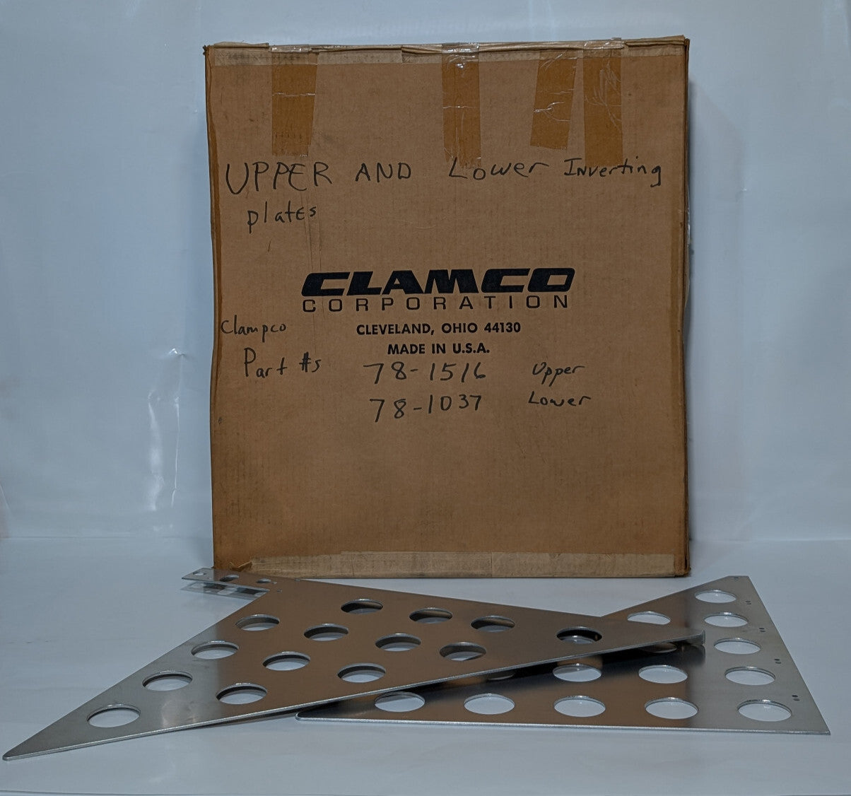 Set of Clamco Upper 78-1516, Lower 78-1037 Inverting Plates Shrink Machine Parts