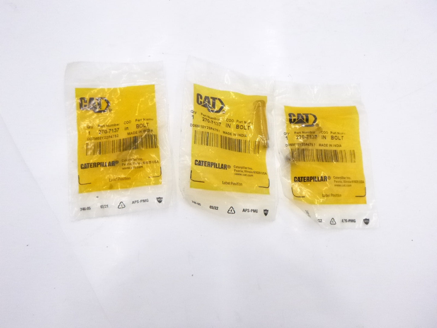 3 Pack OEM CAT 270-7137 No. 10 Shoulder Bolt for 16M 18M3 160M 140M