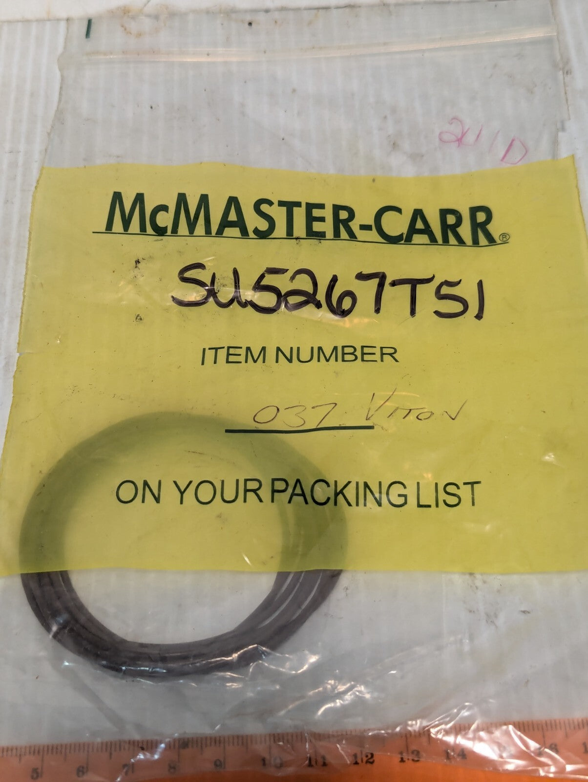 McMaster-Carr 5267T51 Chemical Resistant O-Rings, 037 Viton, 1 Pack of 9