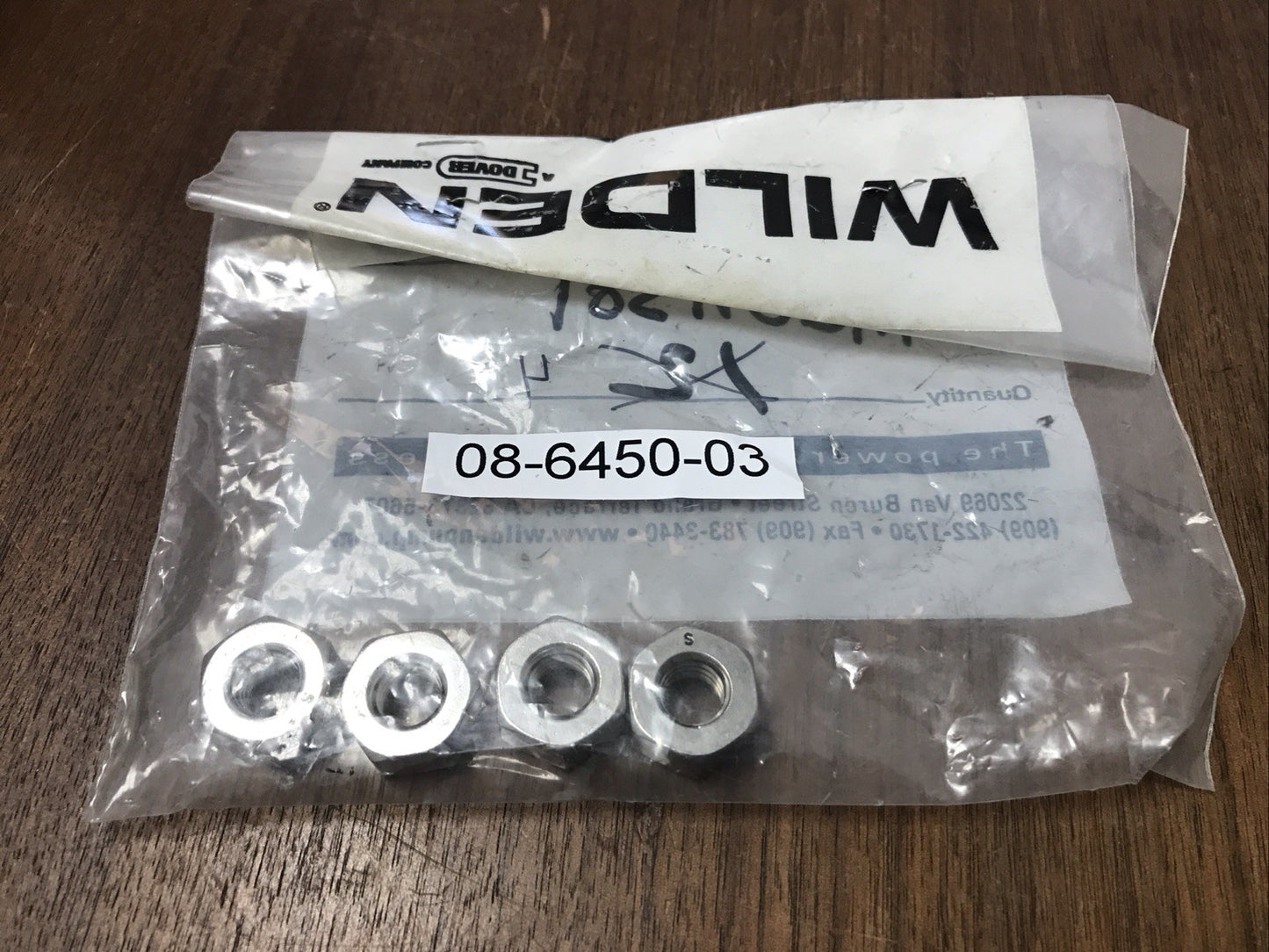 Lot of 4 Wilden Pump 04-6450-03 Nut 3/8-16 Stainless Steel New