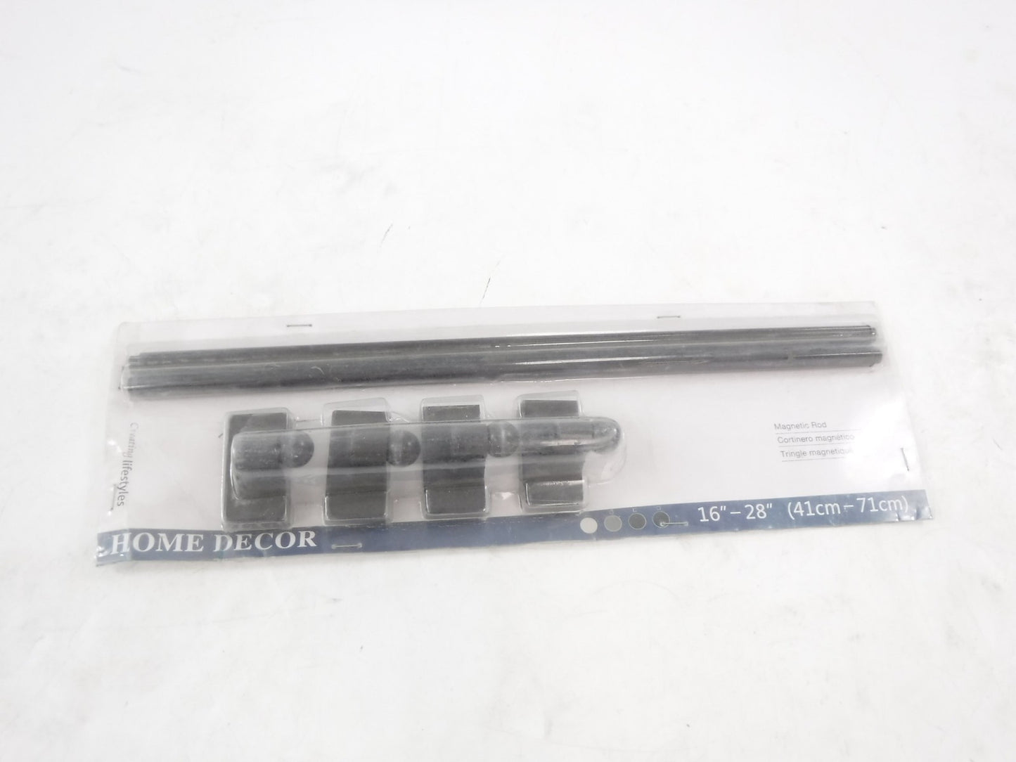 2 Pack Home Decor 16"-28"L Black Magnetic Curtain Rods TQMAGROD2-01-1628-BLACK