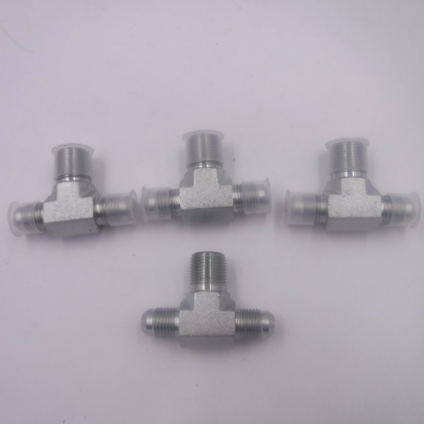 4x Branch Tee 3/8" Male JIC 9/16"-18 Thread x 3/8" Male JIC 9/16"-18 x 3/8" MNPT