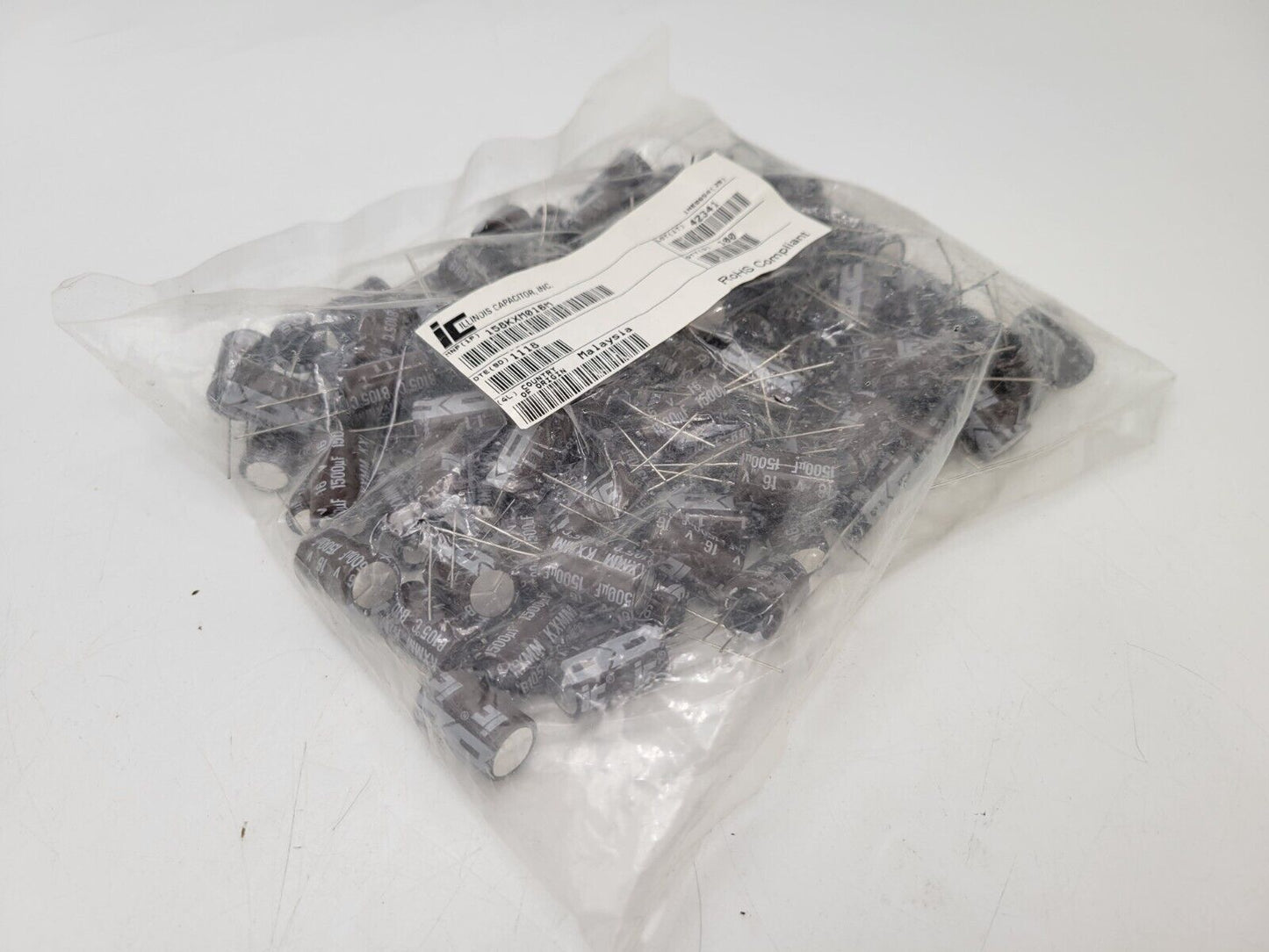100PC IC 158KXM016M Aluminum Electrolytic Capacitor 16V 1500uF ±20% Series KXM