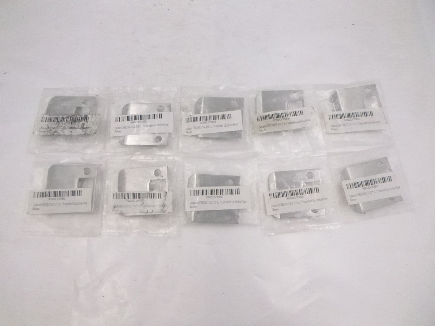 10 Pack Deltana 2-1/2"x 2-1/4" Extended Lip Strike Plate SPE250U15