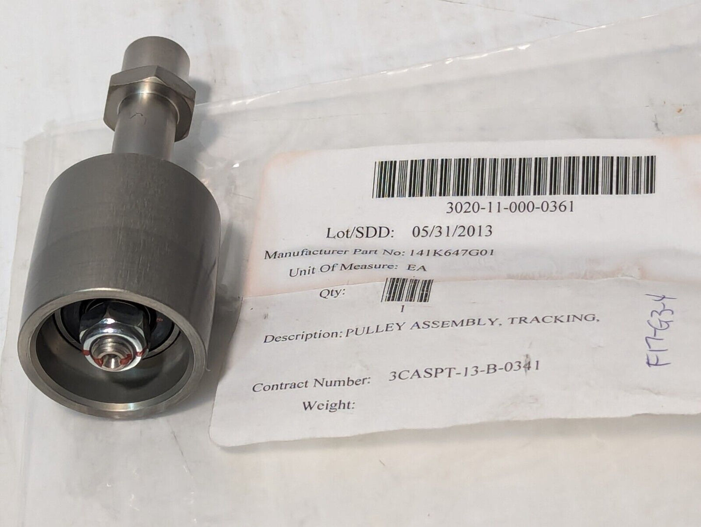 Nordex Pulley Assy Tracking P/N 141K647G01 3020-11-000-0361