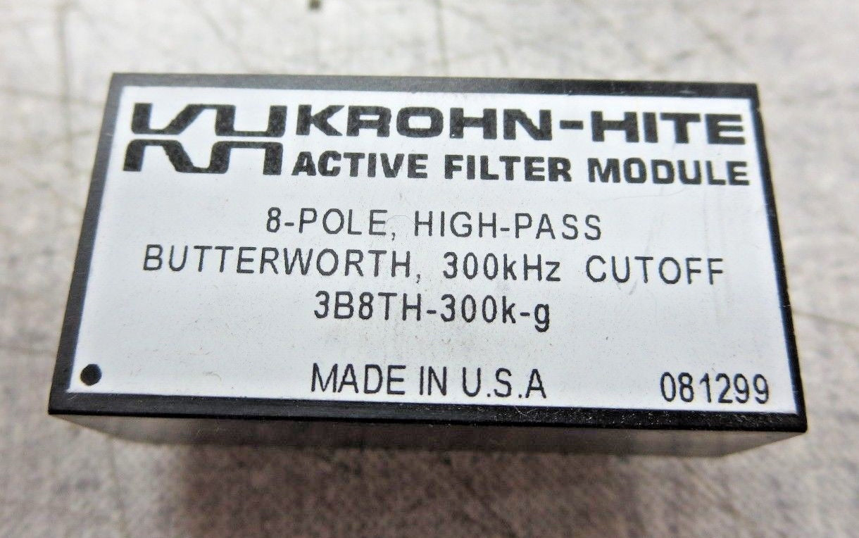 Krohn-Hite Model 3B8TH-300k-g Active Filter Module (8-Pole, High Pass, 300 KHz)