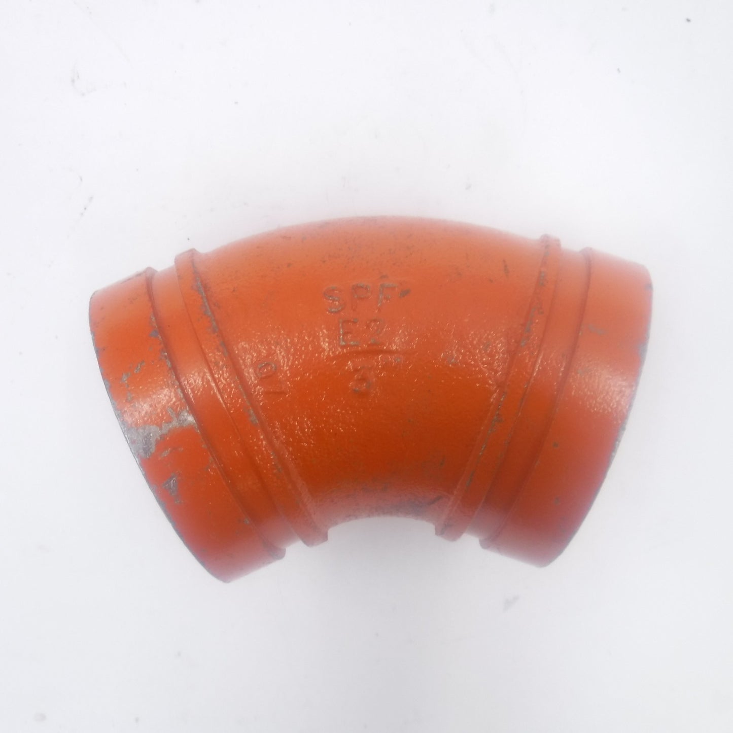ASC SPF Anvil 3" x 3" Ductile Iron E2 Grooved End Pipe 45° Elbow E-2