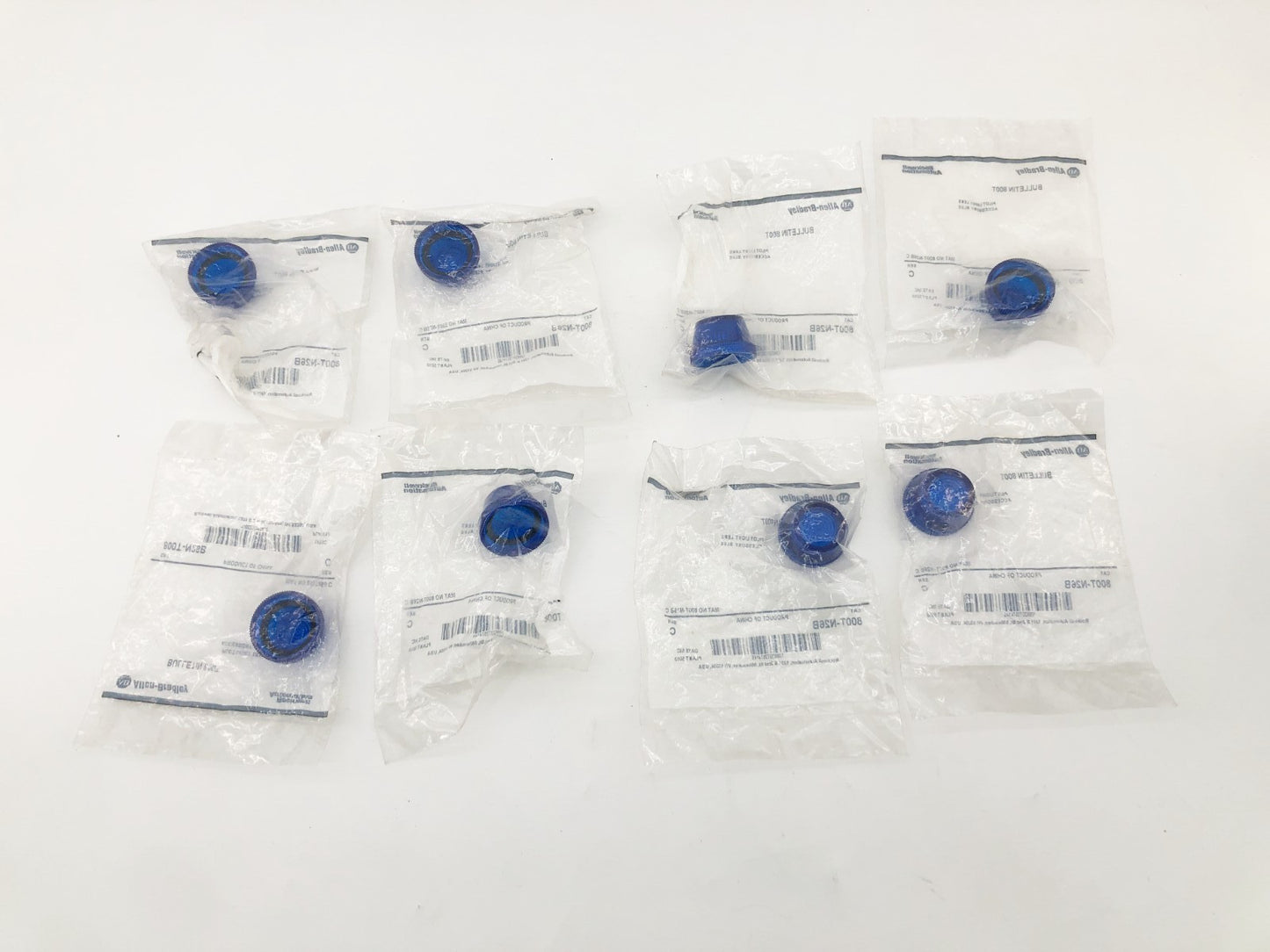 Lot of 8 New Allen-Bradley 800T-N26B Ser. C Blue Pilot Light Lens Accessories