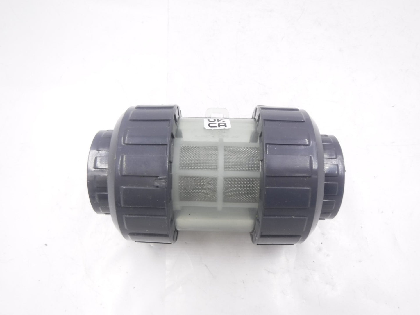 Praher 1-1/4" S4 PVC 500 Micron 35 Mesh PVC True Union Inline Strainer 21154