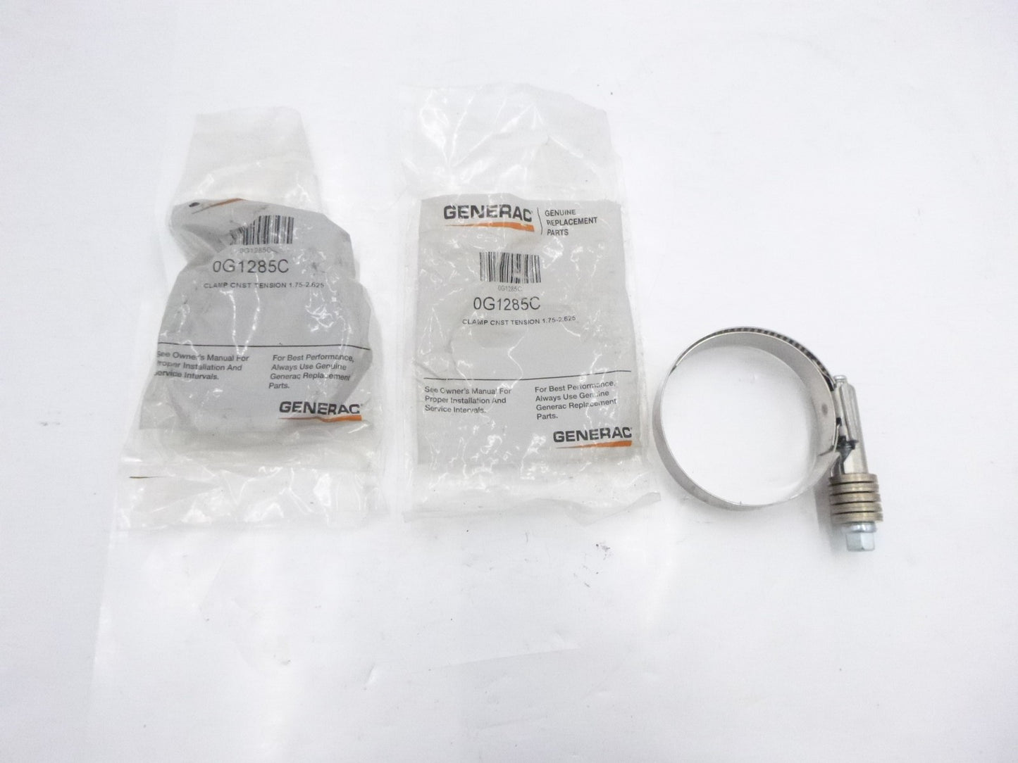 2 Pack OEM Generac 0G1285C CNST Tension Clamp 1.75-2.625"