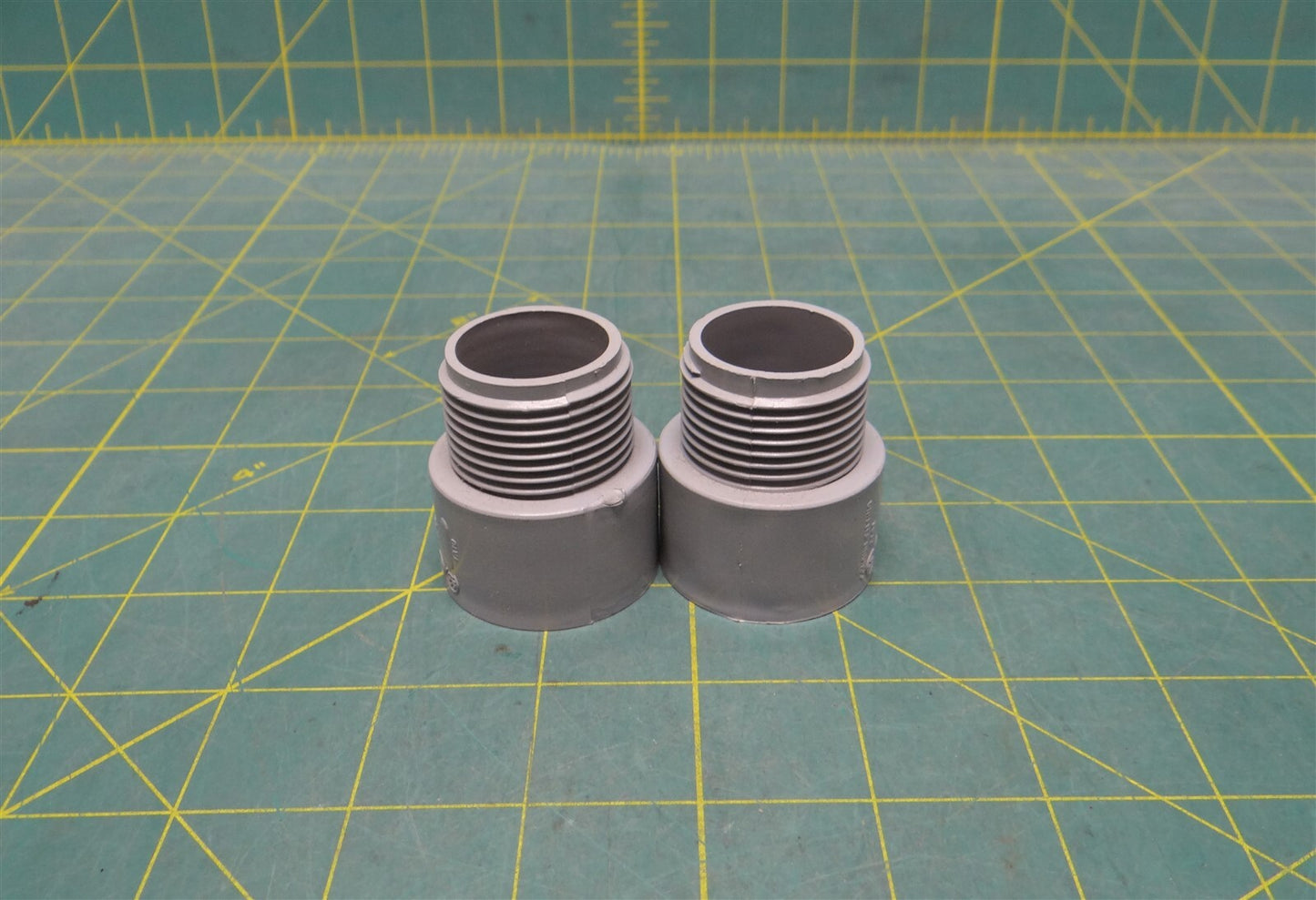 (2) 1" Gray PVC Male Terminal Adapter Fitting - Kraloy Brand TA10