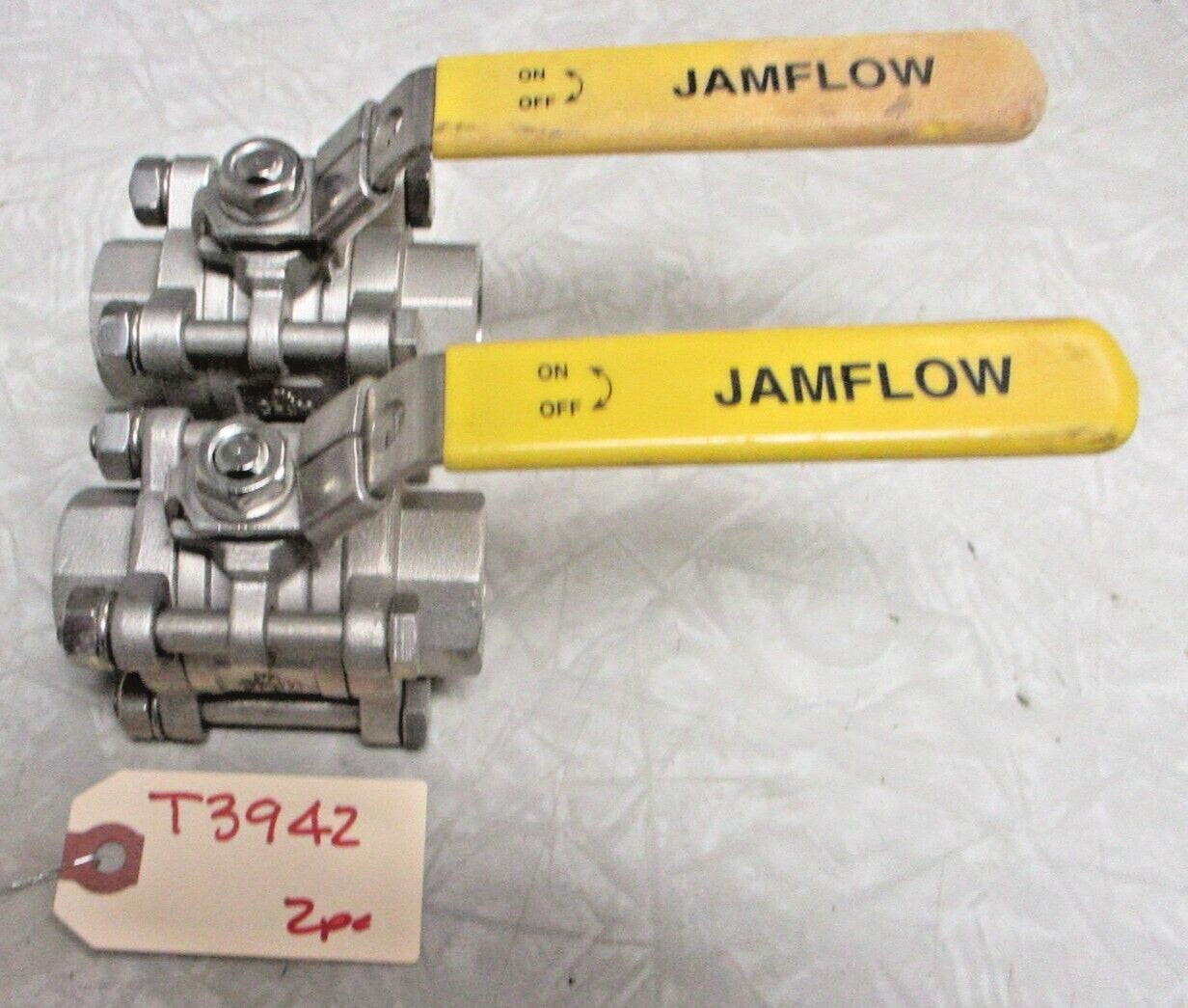 (2) JAMFLOW 3/4" 1000 WOG Full Port Stainless Steel Ball Valve, Socket Weld Ends