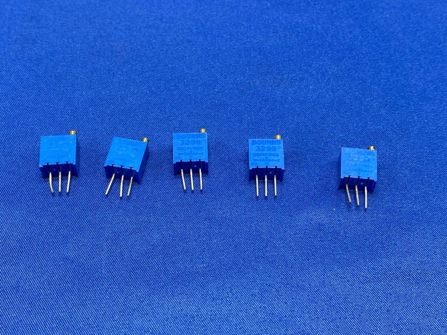 Bourns qty 5 bulk lot, trimpot potentiometer, 5K, 3299W-1-502 straight