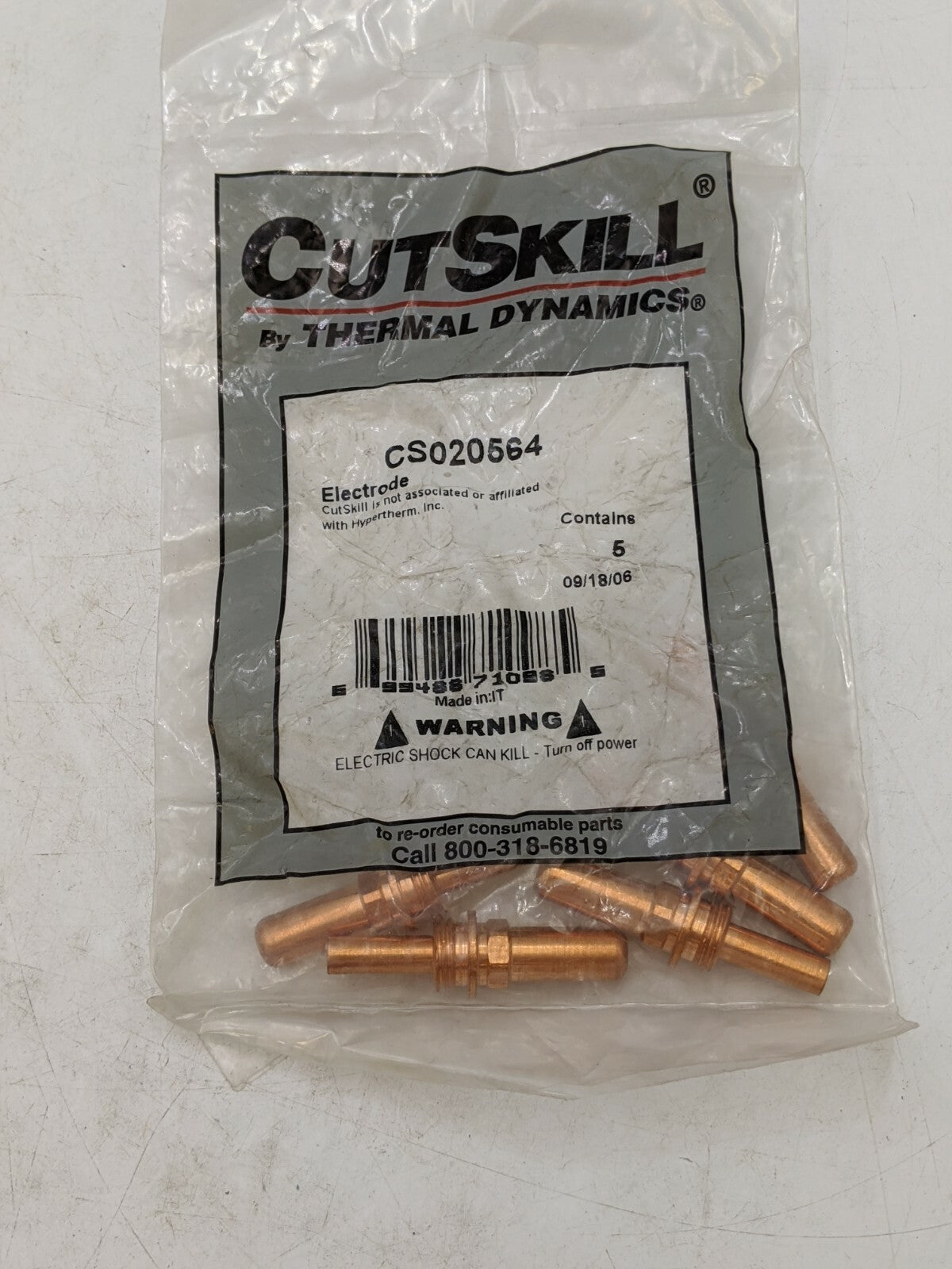 5 Piece CutSkill CS020564 Plasma Cutting Electrode Welding Equipment Accessory